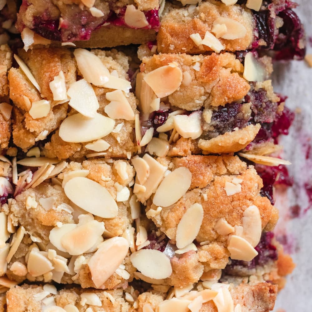 Cherry Almond Crumble Bars