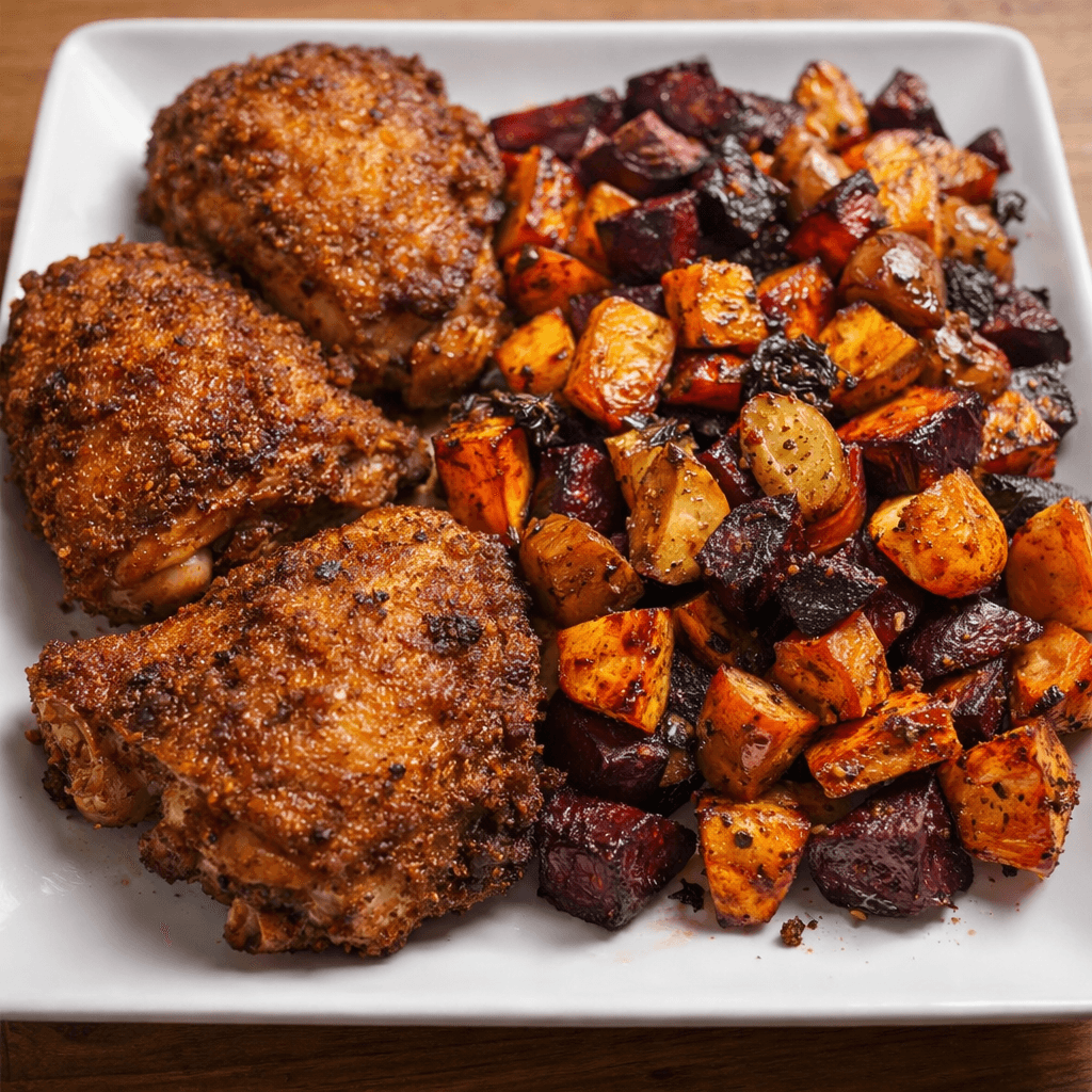 Air Fryer Chicken & Oven Roasted Veggies